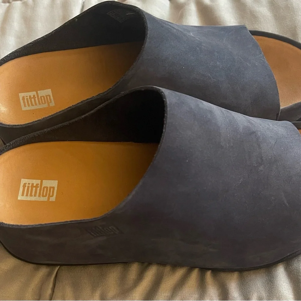 Fitflop Blue Shuv Mules - Picture 2 of 4